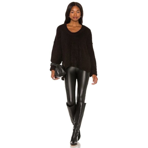 Yummie Faux Leather Leggings in Black Small As-is Vegan Pants - Picture 2 of 14